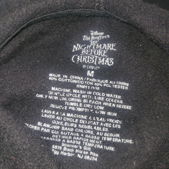The Nightmare Before Christmas Black Pullover Graphic Front Hoodie M - Picture 7 of 7